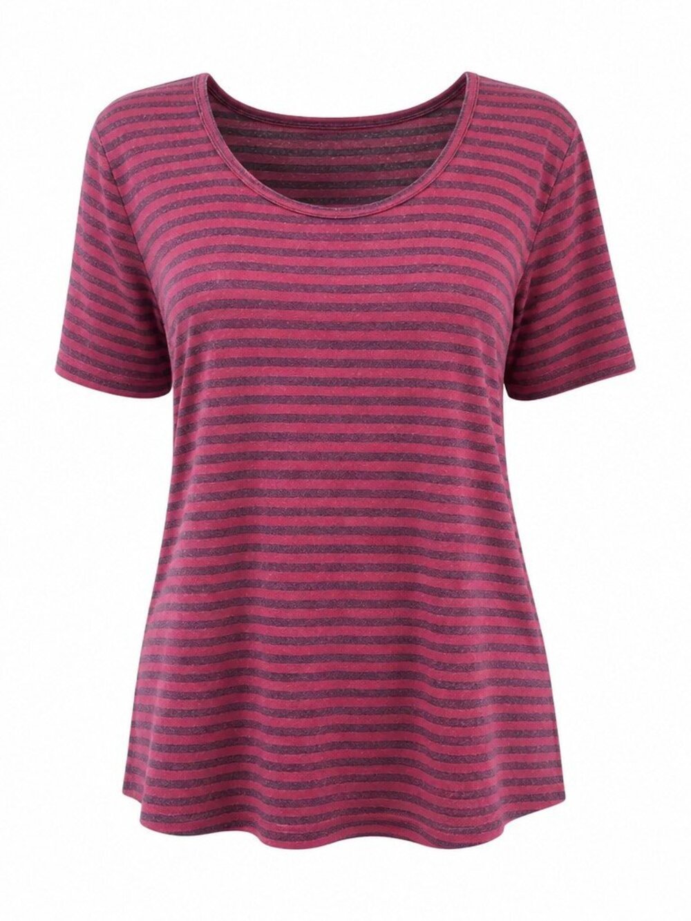 LuLaRoe Womens T-shirt Pink/Purple Loose Fit Short Sleeve Scoop Neck Size S